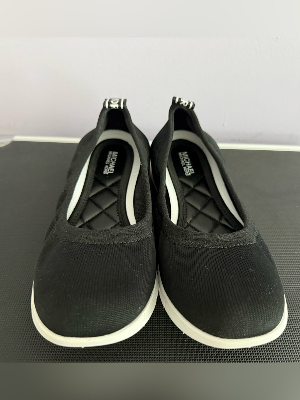 Michael Kors Black Quilted Insole Slip-On Ballet Flats